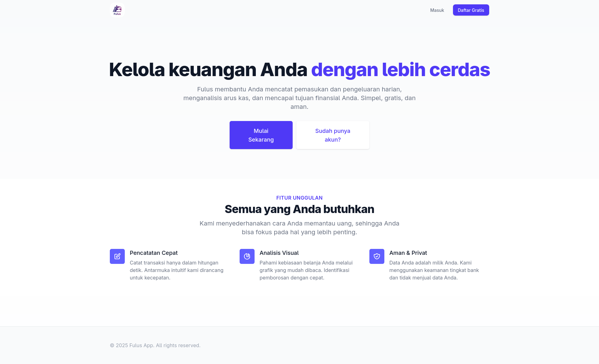 Fulus - Aplikasi Pencatatan Keuangan